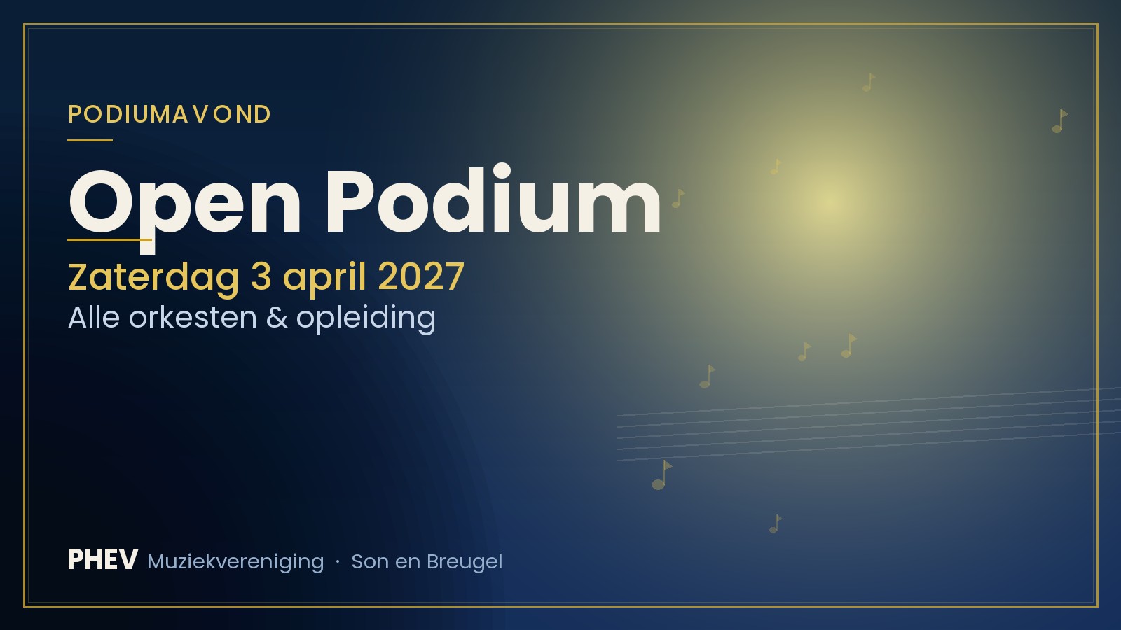 Aankondiging Open Podium - Muziekvereniging PHEV